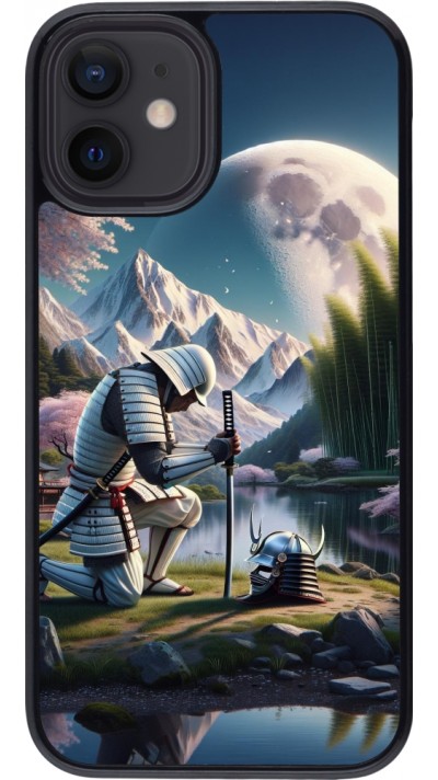 Coque iPhone 12 mini - Samurai Katana Lune