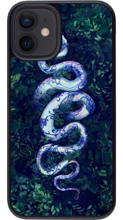 Coque iPhone 12 mini - Serpent Blue Anaconda