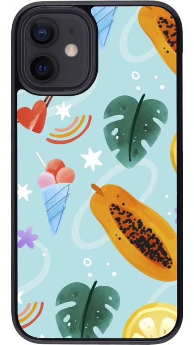 Coque iPhone 12 mini - Summer 2025 Pattern papaya