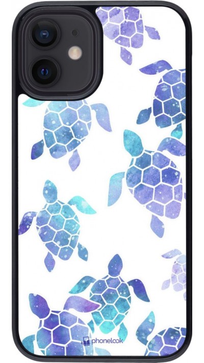 Hülle iPhone 12 mini - Turtles pattern watercolor