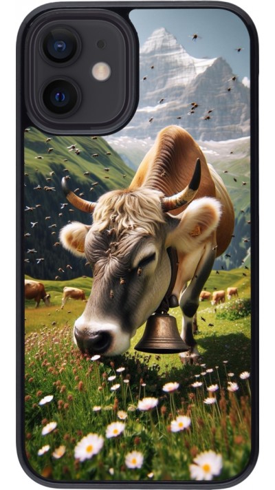 Coque iPhone 12 mini - Vache montagne Valais