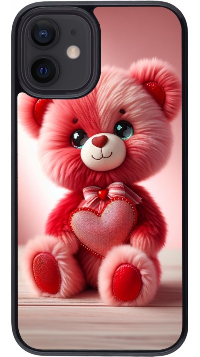 Coque iPhone 12 mini - Valentine 2024 Ourson rose