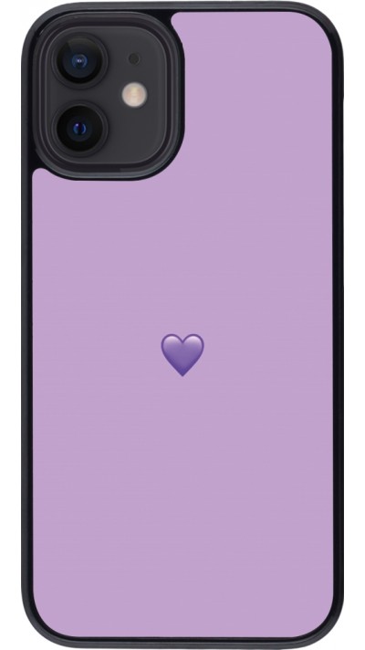 Coque iPhone 12 mini - Valentine 2023 purpule single heart