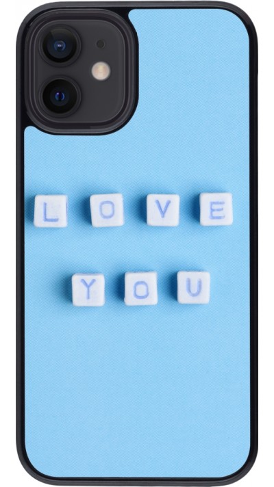 Coque iPhone 12 mini - Valentine 2023 blue love you