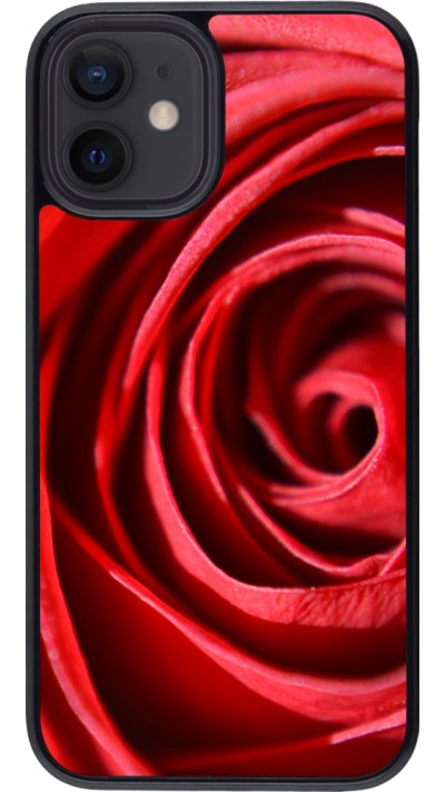 Coque iPhone 12 mini - Valentine 2023 close up rose