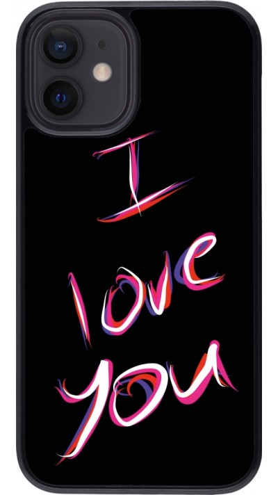 Coque iPhone 12 mini - Valentine 2023 colorful I love you