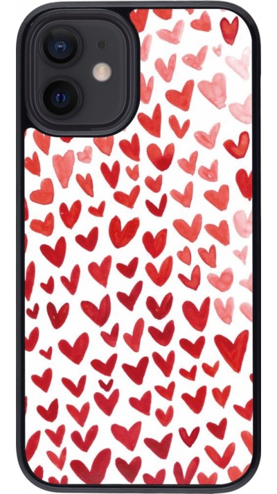 Coque iPhone 12 mini - Valentine 2023 multiple red hearts