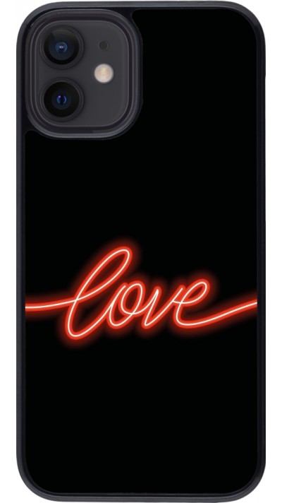 Coque iPhone 12 mini - Valentine 2023 neon love