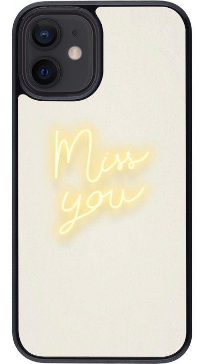 Coque iPhone 12 mini - Valentine 2023 neon miss you