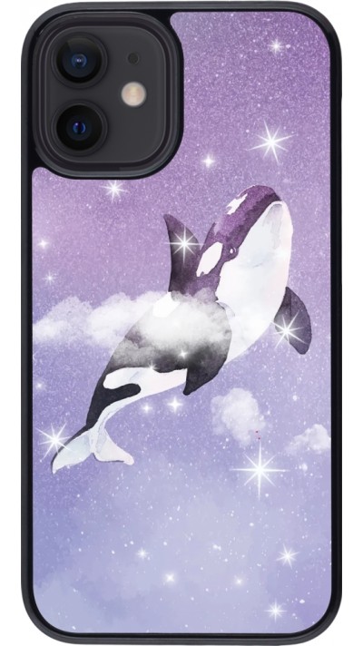 Coque iPhone 12 mini - Whale in sparking stars