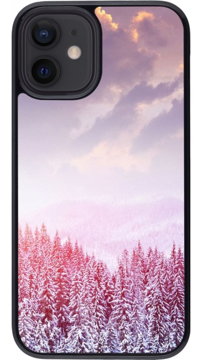 Coque iPhone 12 mini - Winter 22 Pink Forest