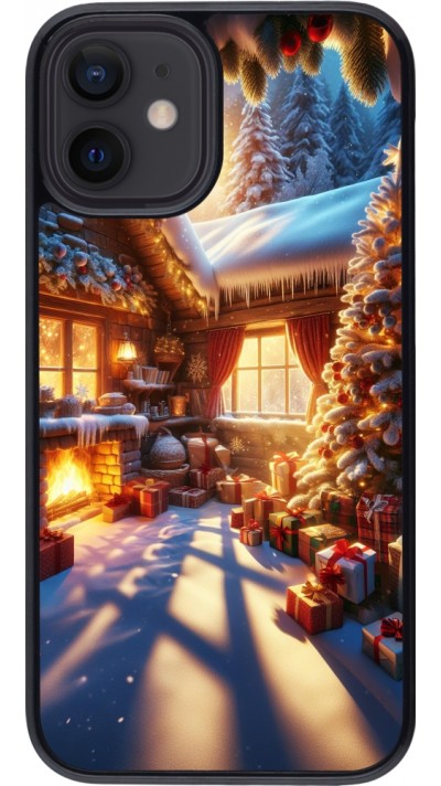 Coque iPhone 12 mini - Noël Chalet Féerie