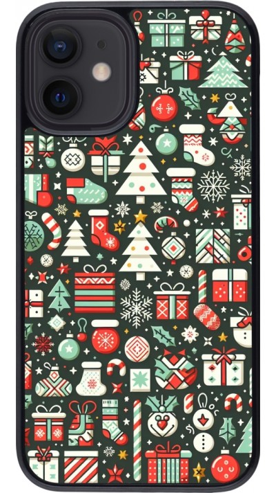 iPhone 12 mini Case Hülle - Weihnachten 2023 Flachmuster