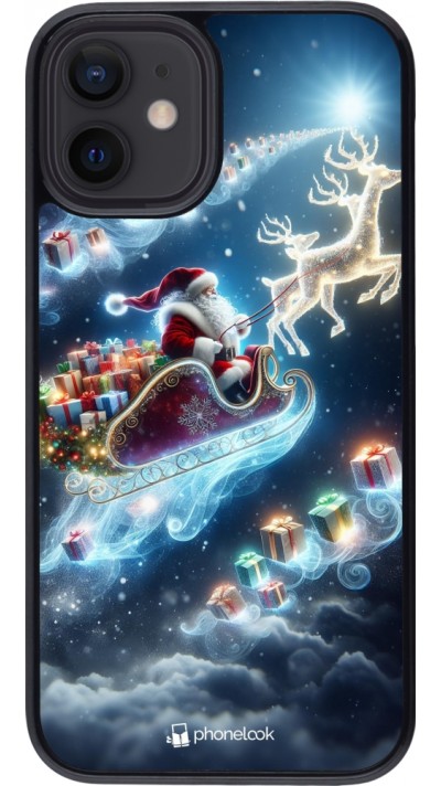 Coque iPhone 12 mini - Noël 2023 Père Noël enchanté
