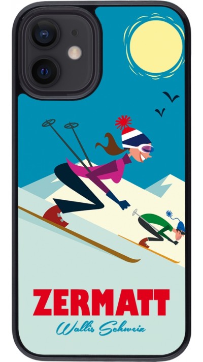 Coque iPhone 12 mini - Zermatt Ski Downhill