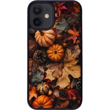 Coque iPhone 12 mini - Silicone rigide noir Autumn 25 Pumpkin