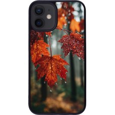 Coque iPhone 12 mini - Silicone rigide noir Autumn 25 Rain