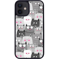 Hülle iPhone 12 mini - Silikon schwarz Katzenschwärme