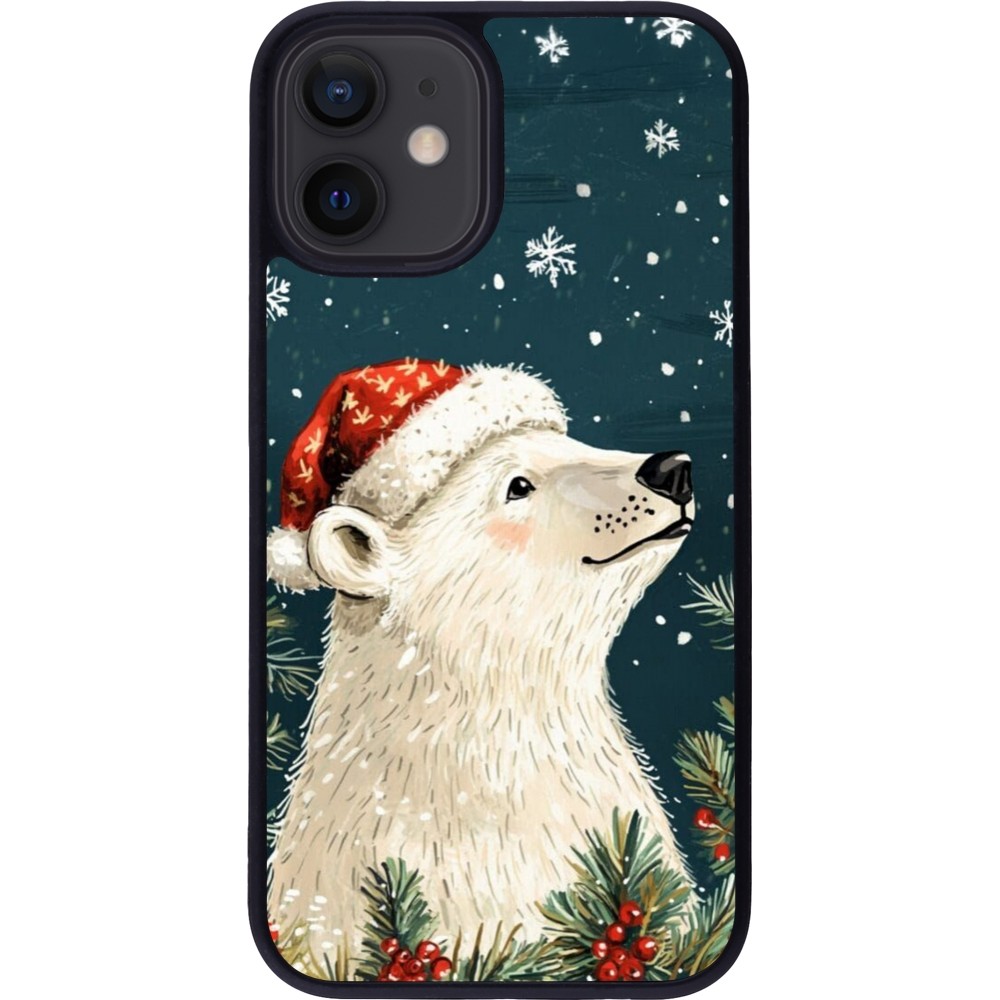 iPhone 12 mini Case Hülle - Silikon schwarz Christmas 25 Bear