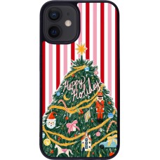 iPhone 12 mini Case Hülle - Silikon schwarz Christmas 25 Happy Holiday