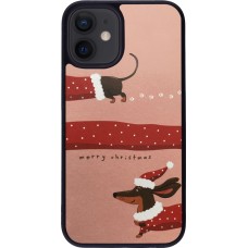 iPhone 12 mini Case Hülle - Silikon schwarz Christmas 25 Teckel Merry Xmas