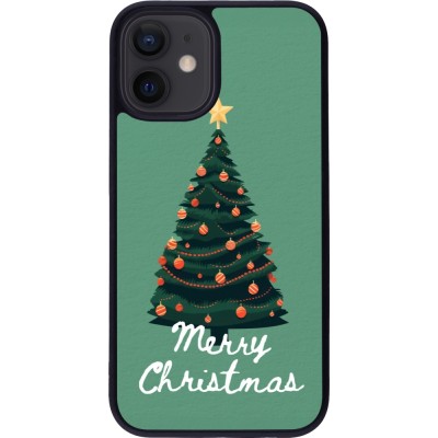 iPhone 12 mini Case Hülle - Silikon schwarz Christmas 25 Xmas Tree