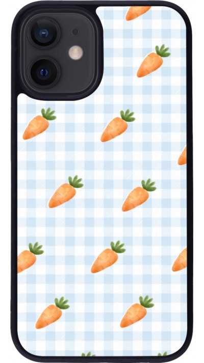 Coque iPhone 12 mini - Silicone rigide noir Easter 2026 Pattern carrots