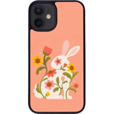 Coque iPhone 12 mini - Silicone rigide noir Easter 2026 Rabbit collage