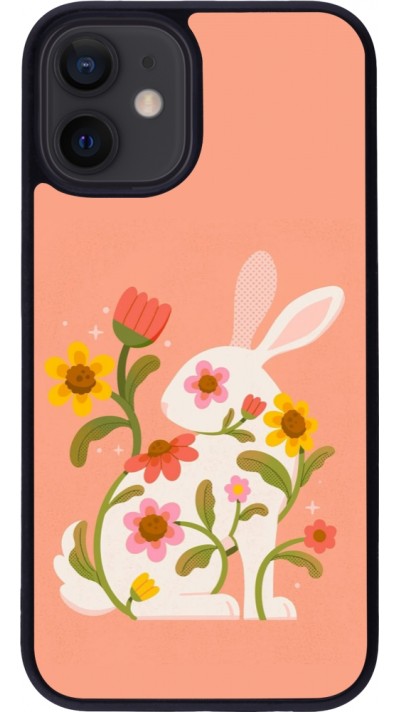 Coque iPhone 12 mini - Silicone rigide noir Easter 2026 Rabbit collage