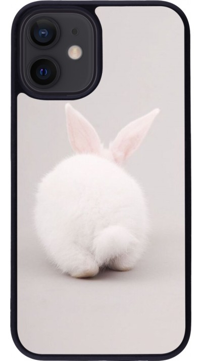 Coque iPhone 12 mini - Silicone rigide noir Easter 2024 bunny butt