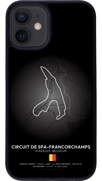 Coque iPhone 12 mini - Silicone rigide noir F1 Track 2025 Belgium