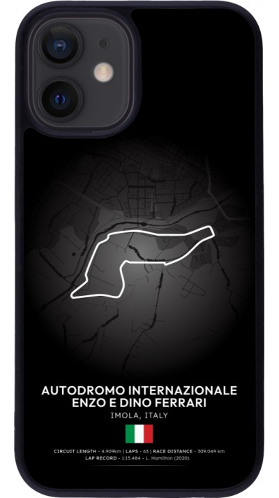 Coque iPhone 12 mini - Silicone rigide noir F1 Track 2025 Emilia-Rogmana