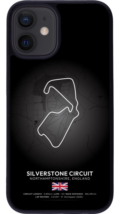 Coque iPhone 12 mini - Silicone rigide noir F1 Track 2025 Great Britan