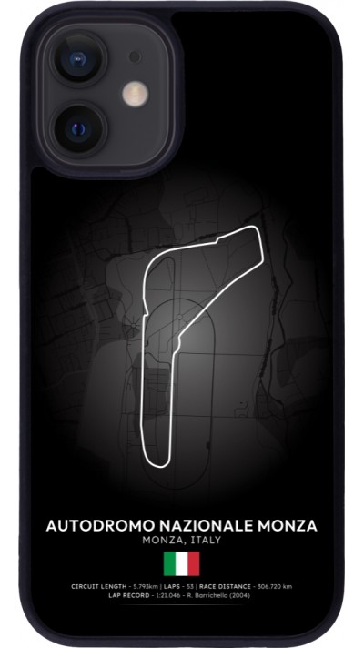 Coque iPhone 12 mini - Silicone rigide noir F1 Track 2025 Italy
