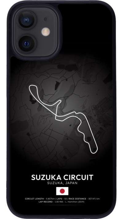 Coque iPhone 12 mini - Silicone rigide noir F1 Track 2025 Japan