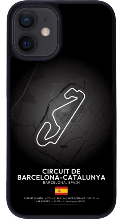 Coque iPhone 12 mini - Silicone rigide noir F1 Track 2025 Spain