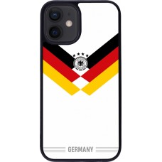 Coque iPhone 12 mini - Silicone rigide noir Maillot de football Allemagne 2026 personnalisable
