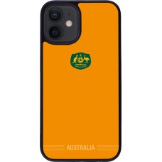 Coque iPhone 12 mini - Silicone rigide noir Maillot de football Australie 2026 personnalisable