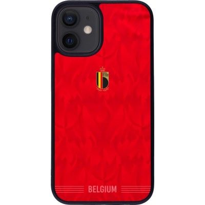 iPhone 12 mini Case Hülle - Silikon schwarz Belgien 2026 personalisierbares Fussballtrikot