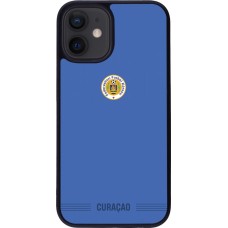 Coque iPhone 12 mini - Silicone rigide noir Maillot de football Curaçao 2026 personnalisable