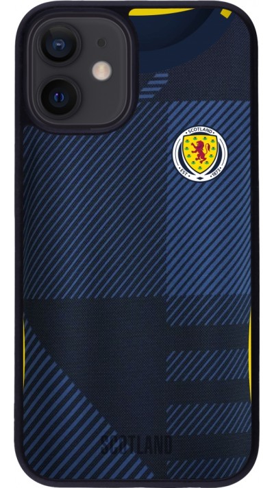 Coque iPhone 12 mini - Silicone rigide noir Maillot de football Ecosse personnalisable