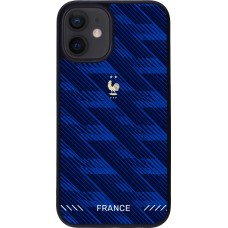 Coque iPhone 12 mini - Silicone rigide noir Maillot de football France 2026 personnalisable