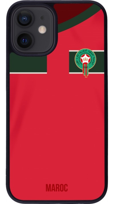 iPhone 12 mini Case Hülle - Silikon schwarz Marokko 2022 personalisierbares Fussballtrikot