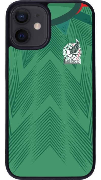 iPhone 12 mini Case Hülle - Silikon schwarz Mexiko 2022 personalisierbares Fussballtrikot