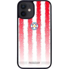 Coque iPhone 12 mini - Silicone rigide noir Maillot de football Paraguay 2026 personnalisable