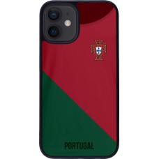 iPhone 12 mini Case Hülle - Silikon schwarz Fussballtrikot Portugal2022