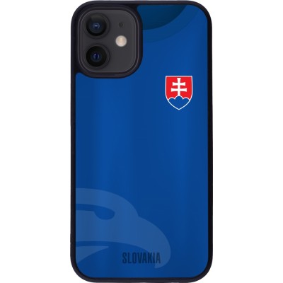 iPhone 12 mini Case Hülle - Silikon schwarz Fussballtrikot Slowakei