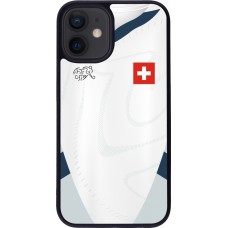 iPhone 12 mini Case Hülle - Silikon schwarz Schweiz Away personalisierbares Fussballtrikot