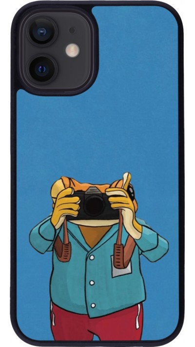 Coque iPhone 12 mini - Silicone rigide noir Frog with camera DTMF