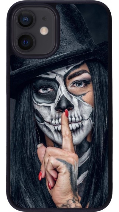 Coque iPhone 12 mini - Silicone rigide noir Halloween 18 19